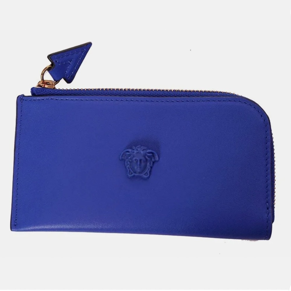 Versace La Medusa leather Zipper/Card holder wallet NEW (AUTHENTIC)